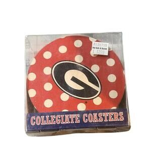 Thirstystone Collegiate Coaster Set University of Georgia UGA Red Polka Dots